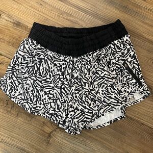 lululemon athletica Black and White Patterned Athletic Shorts